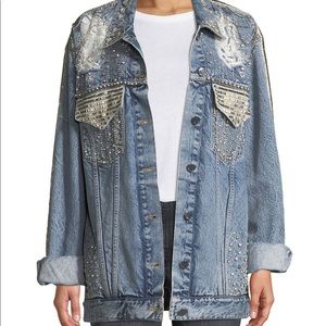Coachella - Stagecoach + bridal jacket! Embellished oversized denim jacket